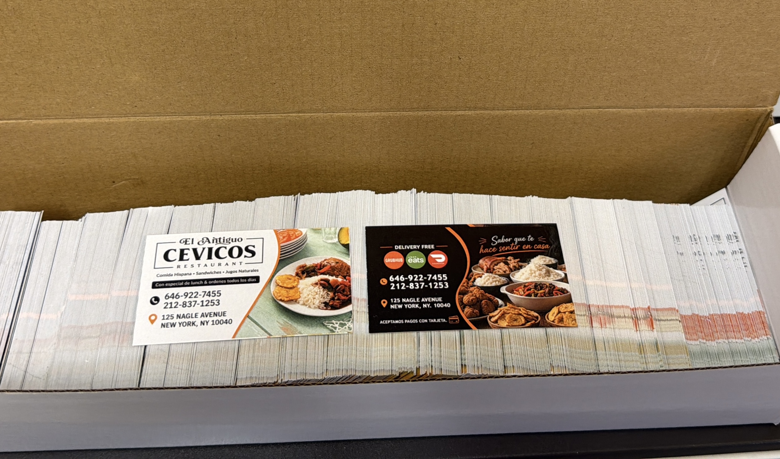  Tarjeta de Negocios ~ El Antiguo Cevicos Restaurant