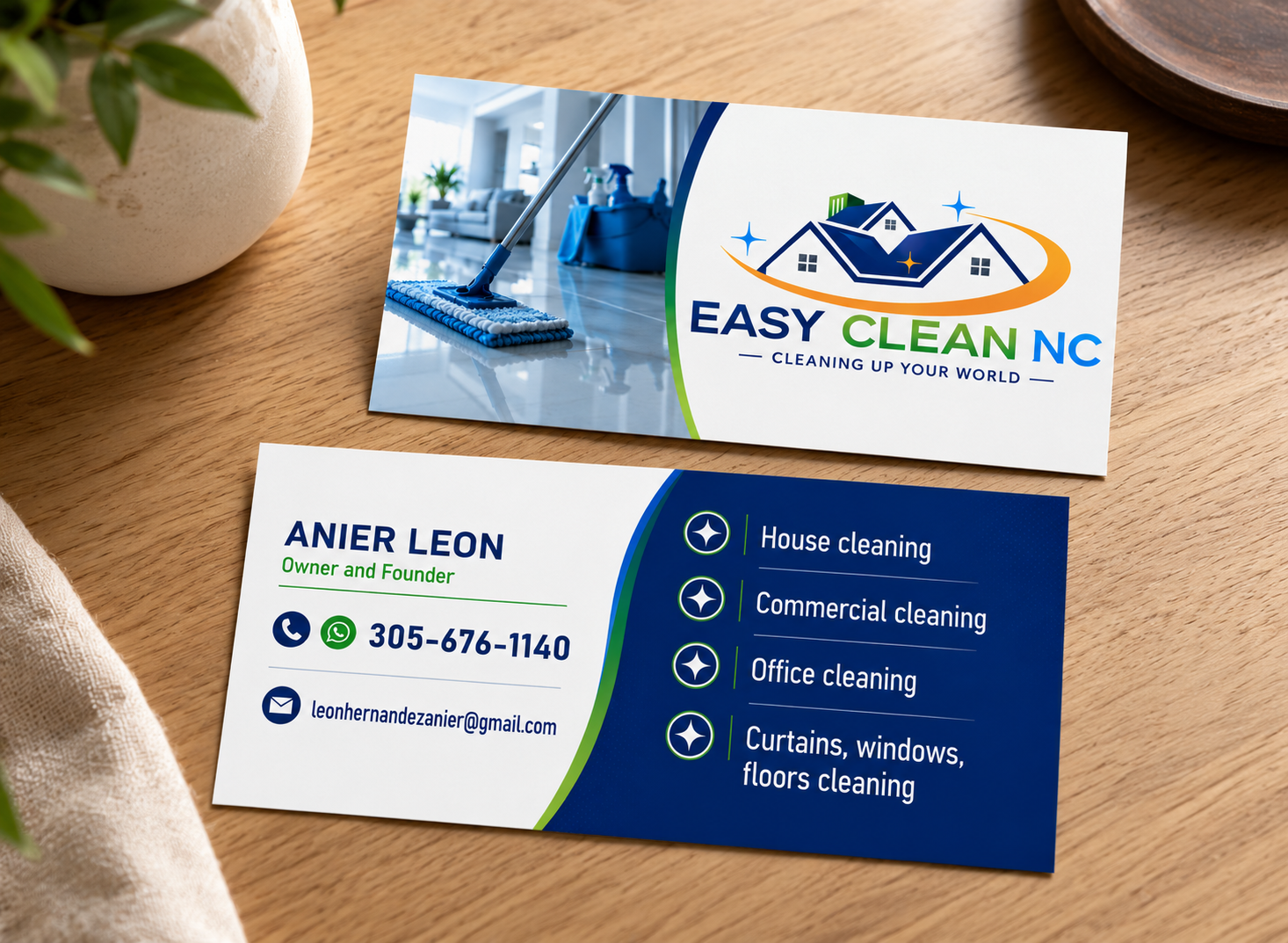 Tarjeta de Negocios ~ Easy Clean NC
